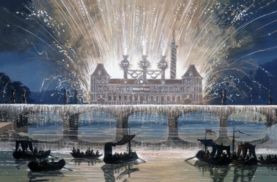 Fuegos artificiales, c.1840-1850 (dibujo) de Claude Ruggieri