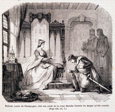 Thibaut, Conde de Champaña, advirtió a la Reina Blanca de Castilla del peligro que corría - en “París a través del siglo” de de Genouillac de Claude Sauvageot