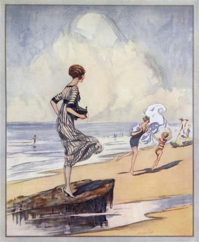 Escena de playa, diseño de cartel para Kodak de Claude Shepperson