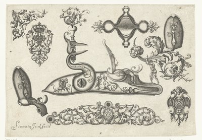 Diez motivos Plusieurs pieces et ornaments Darquebuzerie (título de la serie) de Claude Simonin