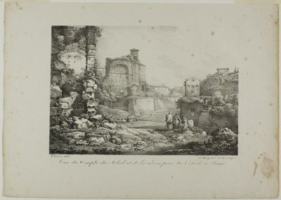Vista del Templo del Sol y la Luna desde el Coliseo en Roma de Claude Thienon
