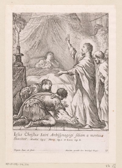 Cristo resucita a la hija de Jairo Miracula Domini Nostri Jesu Christi (título de la serie) Milagros de Cristo (título de la serie) de Claude Vignon