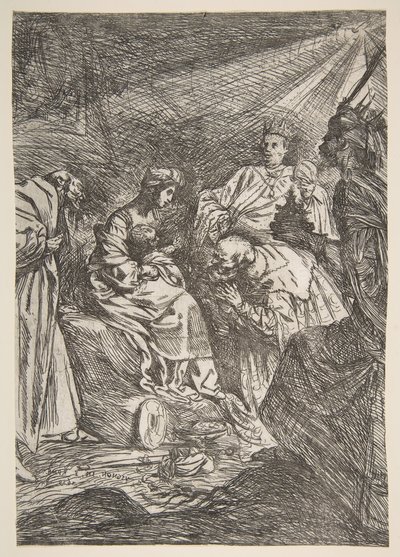 La adoración de los magos de Claude Vignon