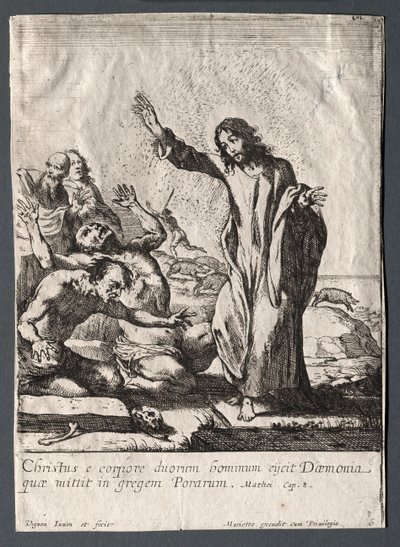 Los Milagros de Jesucristo: Cristo Liberando al Poseído de Claude Vignon