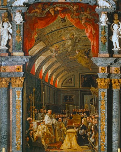 Adoración de la Sagrada Forma por Carlos II, Rey de España ... de Claudio Coello