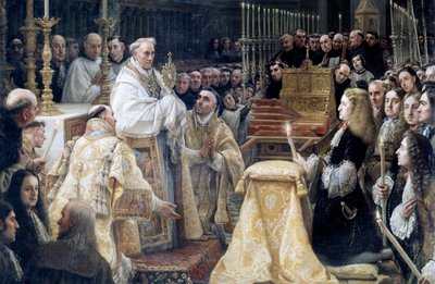 Carlos II de España en adoración de la Sagrada Eucaristía de Claudio Coello