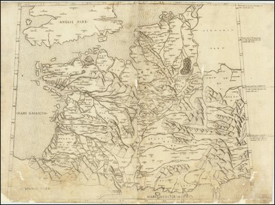 Mapa ptolemaico de Francia de 1507 de Claudius Ptolemy