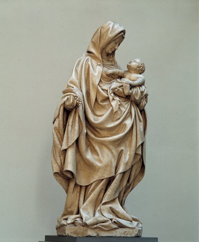 Virgen con uva. Estatua atribuida a Claus de Werve (1380-1439) de la Escuela de Claus Sluter. Siglo XV. Iglesia de Auxonne (Côte d