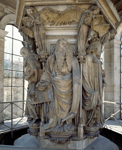 La base del Pozo de Moisés muestra a los profetas que predijeron la venida de Cristo (escultura) de Claus Sluter
