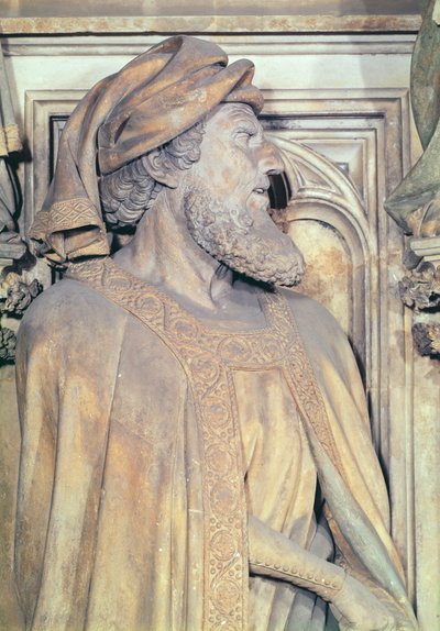El Pozo de Moisés, detalle de Daniel del pedestal hexagonal de Claus and Malouel, Jean Sluter