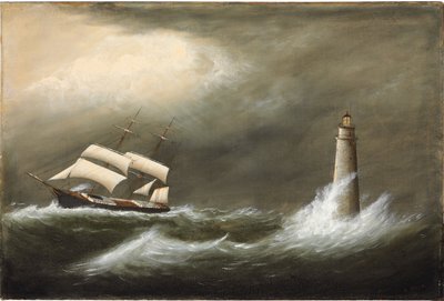 Barcos pasando la luz de Minot de Clement Drew
