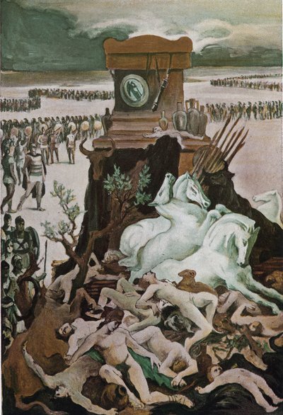 El funeral de Patrocles. Ilustración de Clement Gontier (1876-1918) para "La Ilíada" (Omero) de Homere. París, Henri Laurens de Clement Gontier
