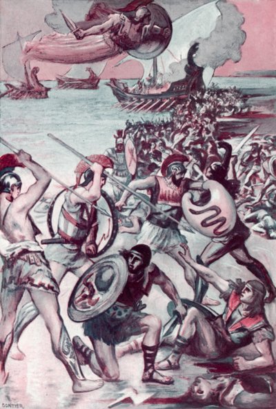 Ilustración para la Ilíada de Homero de Clement Goutier