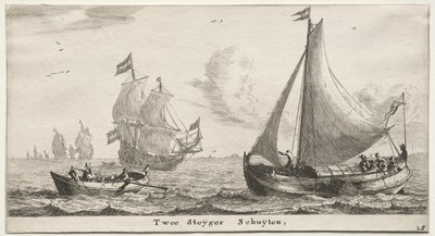 Varios barcos y vistas de Ámsterdam (Verscheÿde Schepen en Gesichten van Amstelredam), Parte II: Dos barcos de muelle de Clement de Jonghe