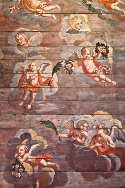 Locquirec (Finistère) / Iglesia Saint-Jacques, revestimiento pintado de la bóveda (foto) de Cleran