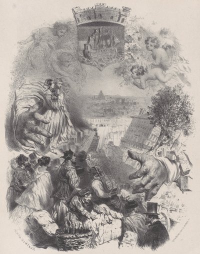 Página de Título para Les Artistes Anciens & Modernes, Vol. IX, ca. 1848-62 de Célestin Nanteuil