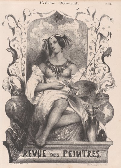 Página de título para la Revue de Peintres, 1835 de Célestin Nanteuil