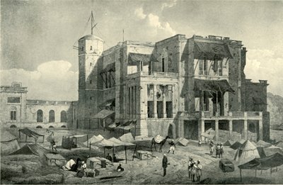 Vista frontal de la Residencia, Lucknow, después del alivio, c. 1858, 1901 de Clifford Henry Mecham