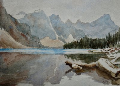 Moraine Lake IMG_2024, 2015 (acuarela) de Clive Wilson