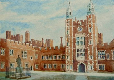 Patio de la escuela (este), 2010 (acuarela) de Clive Wilson