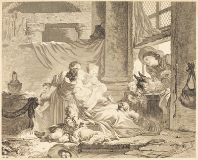 La familia del granjero de Clément Pierre Marillier after Jean Honoré Fragonard