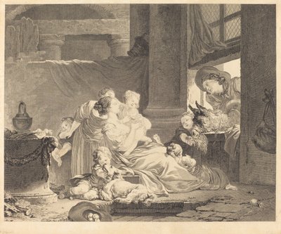 La familia del granjero de Clément Pierre Marillier and Antoine Louis Romanet after Jean Honoré Fragonard