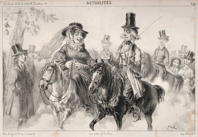 Actualidades: Dis donc Madame Miroton il paraitrait que cest nous qui donnons le ton..., 1841 de Clémente Pruche