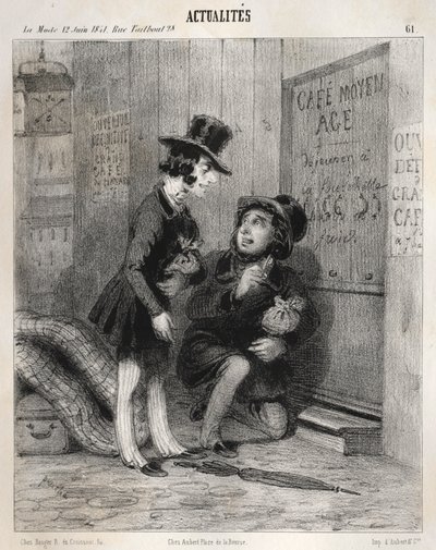 Actualités: ¡Eh, viejo! ¡así es como se hacen los negocios hoy en día! se anuncia..., 1841 de Clémente Pruche