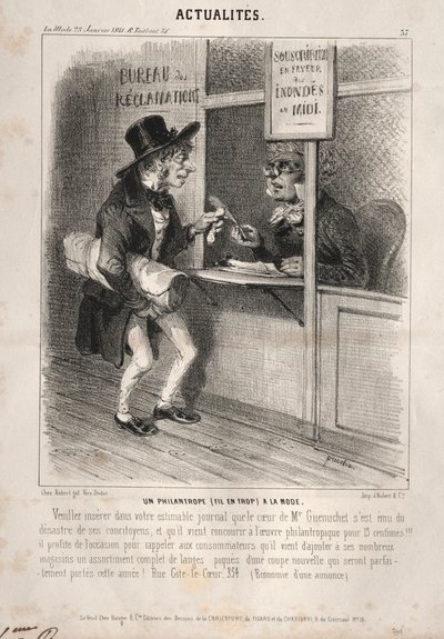 Actualidades: Un filántropo a la moda, 1841 de Clémente Pruche