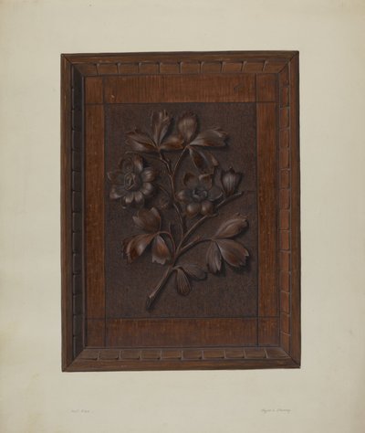 Panel de Madera Tallada de Clyde L. Cheney