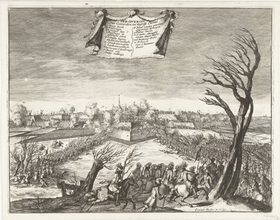 Asalto y captura de Coevorden el 30 de diciembre de 1672 Conquista de Coevorden y Deßelfs Casteel (título sobre el objeto) de Coenraet Decker