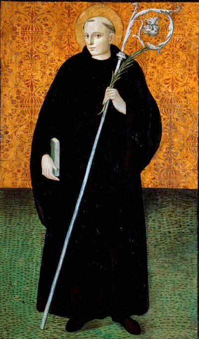 San Plácido, Monje Benedictino Pintura en madera de Nicola Filotesio dit Cola del Amatrice de Cola dellAmatrice