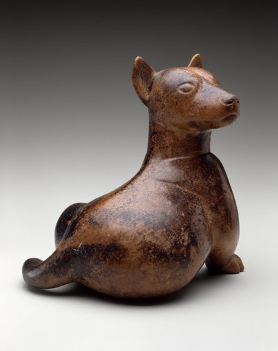 Perro medio sentado, México, Proto-Clásico, 100 a.C.-300 d.C. de Colima Culture
