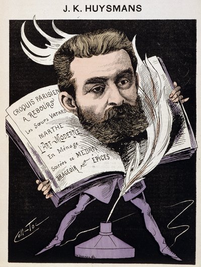Caricatura de Joris Karl Huysmans (1848-1907) - en "Los hombres de hoy" de Coll Toc