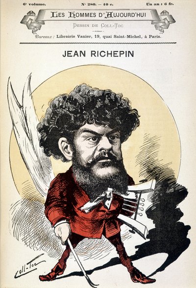 Caricatura de Jean Richepin (1849-1926), escritor francés. de Coll Toc