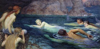 Una Carrera con Sirenas y Tritones, 1895 de Collier Twentyman Smithers