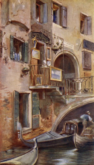 Tienda de antigüedades en el Ponte dei Dadi, Venecia de Commendator Formilli