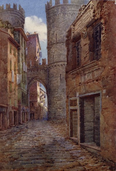 Porta Sovrano, con la casa de Cristóbal Colón, Génova de Commendator Formilli