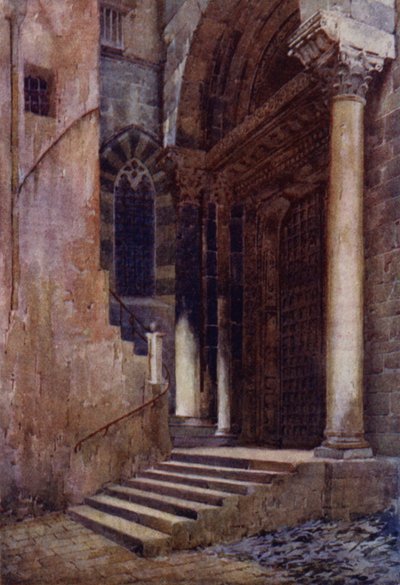 La puerta lateral de la catedral de San Lorenzo, Génova de Commendator Formilli