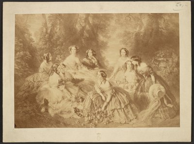 "La emperatriz Eugenia rodeada de sus damas de compañía" de Franz Xaver Winterhalter de Comte Olympe Aguado