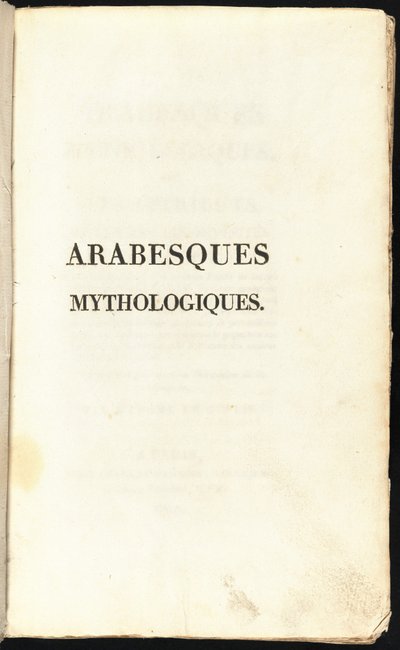 Arabescos mitológicos de Comtesse Stéphanie Félicité de Genlis