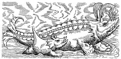 Ballena y cerdo marino lactantes de Conrad (after) Gesner