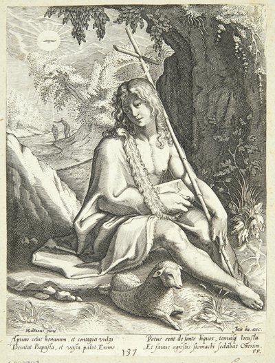 Juan el Bautista en el desierto de Conrad Goltzius