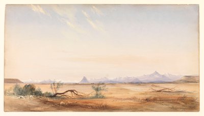 Cordillera de los Andes, vista desde el Llano del Misterio, cerca de Santa Cruz, c.1878 (acuarela) de Conrad Martens