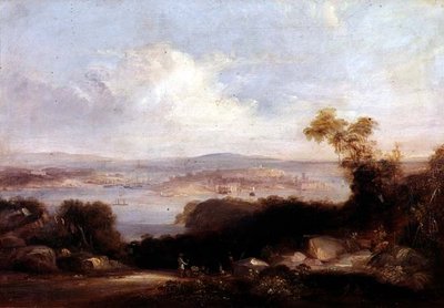 Vista extensa del puerto de Sídney de Conrad Martens