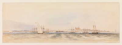 Puerto de Montevideo, c.1878 (acuarela) de Conrad Martens