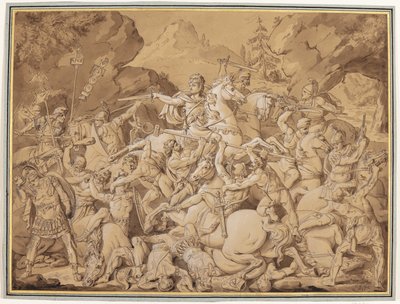 Escena de batalla antigua de Conrad Martin Metz