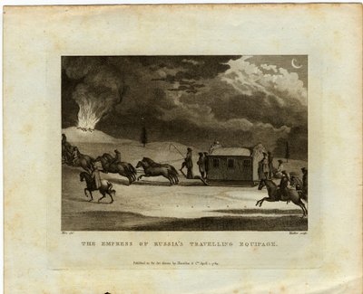 La Emperatriz de Rusia viajando por el país, 1784 de Conrad Martin Metz