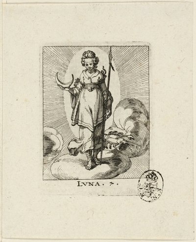 Luna, lámina siete de Der VII Planeten de Conrad Meyer