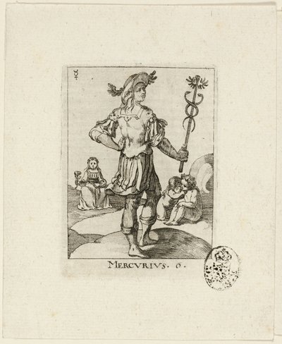 Mercurius, lámina seis de Der VII Planeten de Conrad Meyer